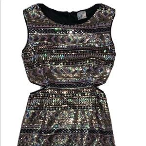 Forever 21 sequin dress multicolor side cutouts